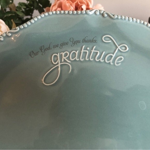 Blessings Unlimited Gratitude Cake Stand Blue Grace Gratitude Collection RARE - Picture 7 of 7